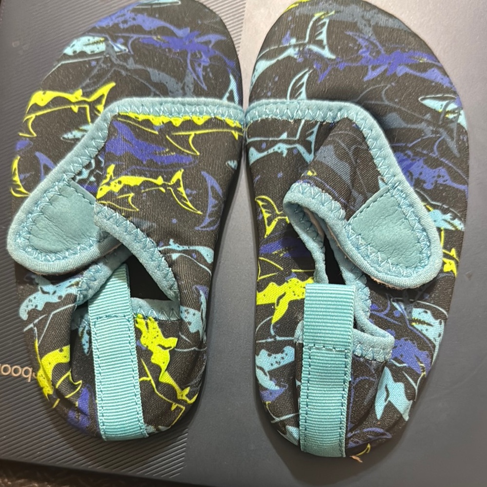 Kids Aqua Shoes with Shark Print